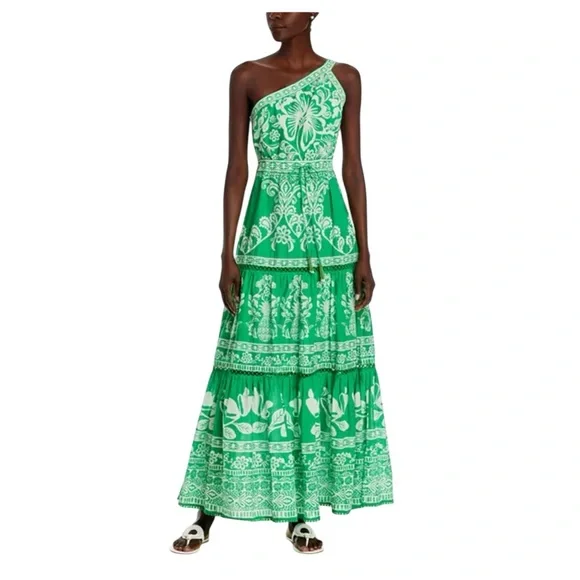 FARM RIO Sweet Garden Green Maxi Dress in Sweet Garden Green, Size S. - Picture 4 of 16
